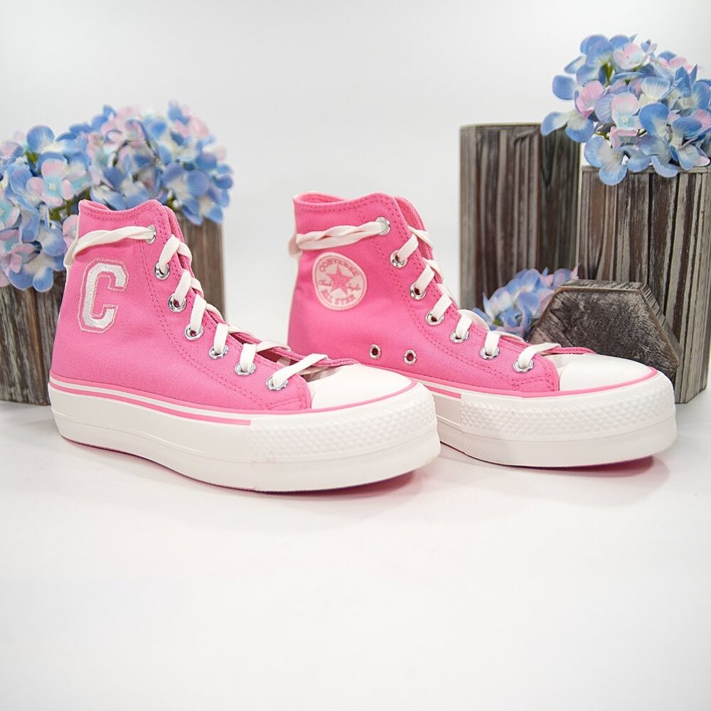 Converse Chuck Taylor All Star Oops Pink Lift Hi Retro Varsity Sneaker 6 NIB